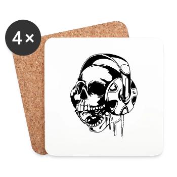 skull music vect 2 by dk - Coasters (set of 4) - white - Front