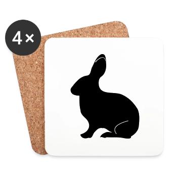 Bunny - Coasters (set of 4) - white - Front