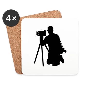 photographer - Coasters (set of 4) - white - Front