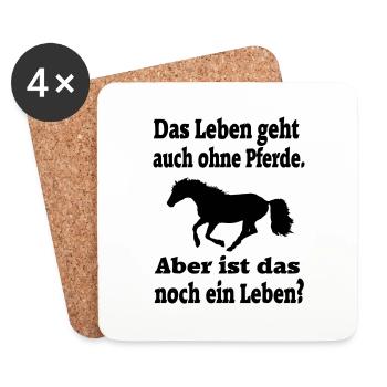 Pferde Pferd Reiter Reiterin Reiten Sprüche Shirt - Untersetzer (4er-Set) - Weiß - Vorne