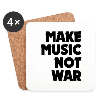 make music not war rechts - Untersetzer (4er-Set) - Weiß - Vorne