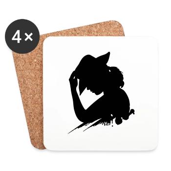 JaC's Cowgirl - Untersetzer (4er-Set) - Weiß - Vorne