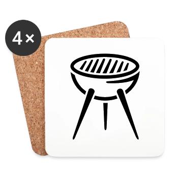 Grill BBQ - Coasters (set of 4) - white - Front