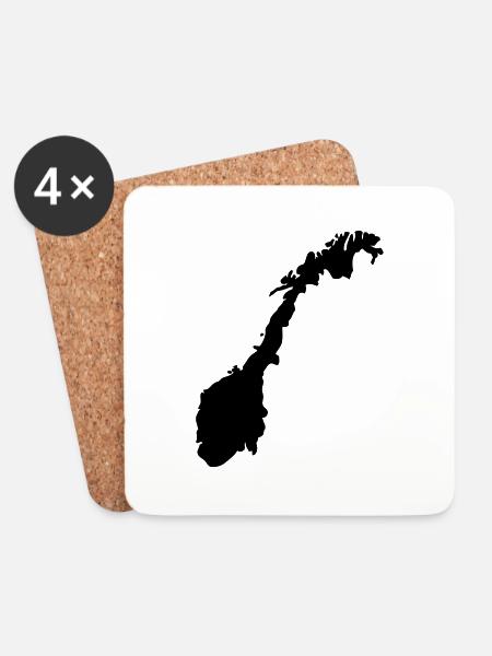 Norwegen - Untersetzer (4er-Set) - Weiß
