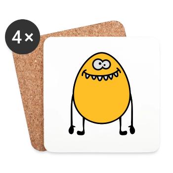 Egg Monster - Untersetzer (4er-Set) - Weiß - Vorne