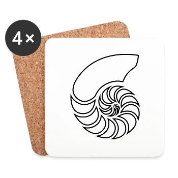 nautile spirale coquille - Dessous de verre (lot de 4) - blanc - Devant