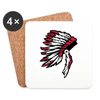 Indian hairstyle Indian chef - Coasters (set of 4) - white - Front