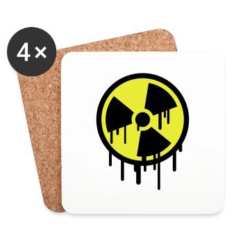 Atom Symbol Graffiti - Coasters (set of 4) - white - Front