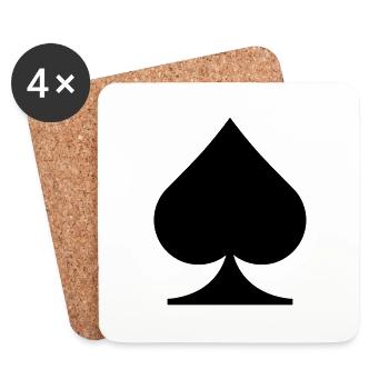 Cartes pique - Dessous de verre (lot de 4) - blanc - Devant