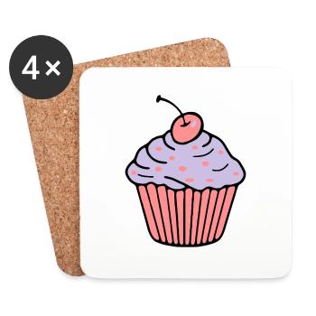 Cupcake - Untersetzer (4er-Set) - Weiß - Vorne