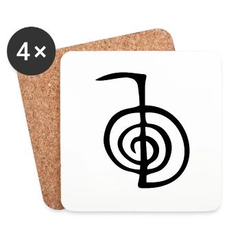 Choku Rei - Reiki Symbol - Coasters (set of 4) - white - Front