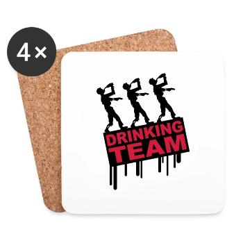 Drunken Party Zombies Drinking Team - Coasters (set of 4) - white - Front