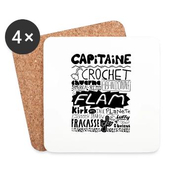 Capitaine - Dessous de verre (lot de 4) - blanc - Devant