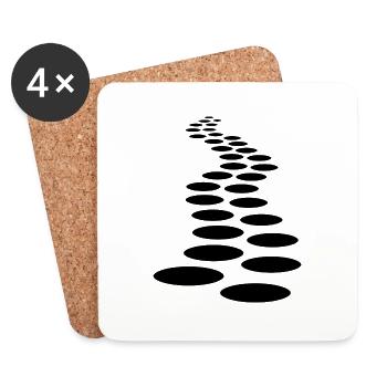 fuss abdruck pfad weg linie strich reihe kunst pun - Untersetzer (4er-Set) - Weiß - Vorne