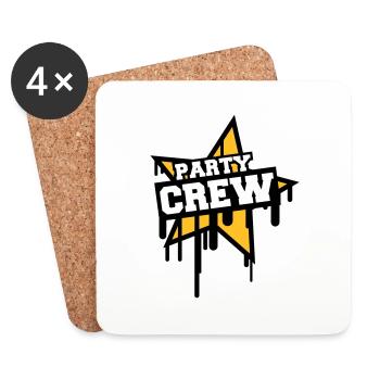Party Crew - Untersetzer (4er-Set) - Weiß - Vorne