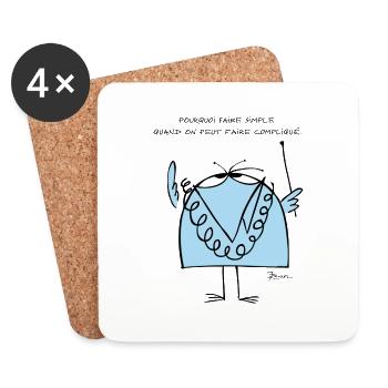 Professor Shadoko and its motto - Coasters (set of 4) - white - Front