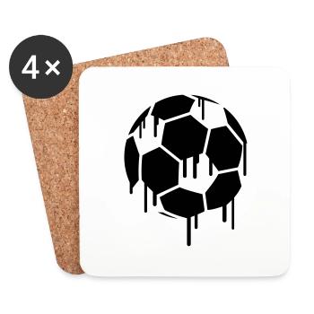 Soccer Graffiti - Dessous de verre (lot de 4) - blanc - Devant