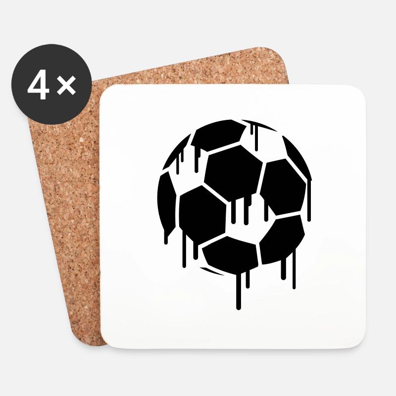 Soccer Graffiti - Untersetzer (4er-Set) - Weiß