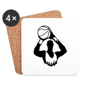 Basket-ball - Dessous de verre (lot de 4) - blanc - Devant