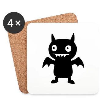 Cute Monster - Coasters (set of 4) - white - Front
