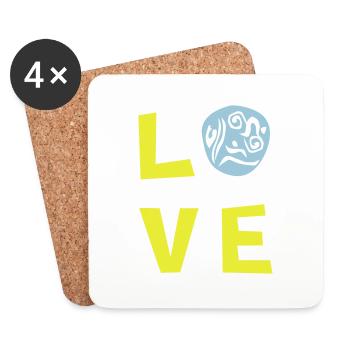 LOVE TRI 2c - Coasters (set of 4) - white - Front