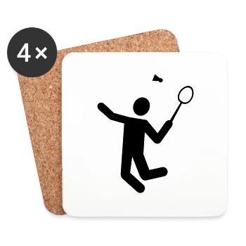 Badminton - Untersetzer (4er-Set) - Weiß - Vorne