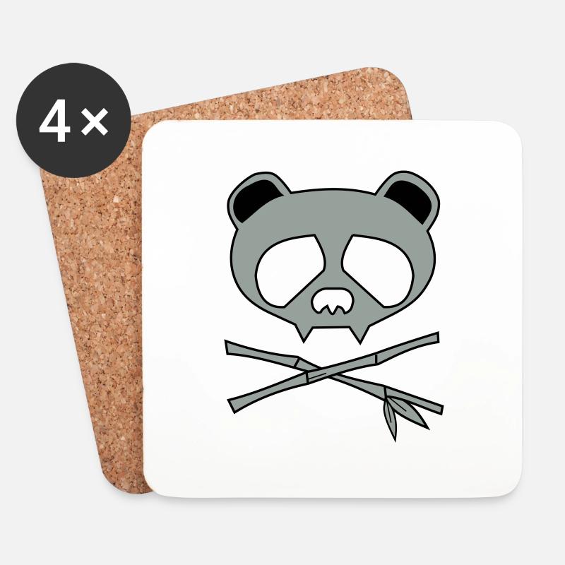 panda skull - Untersetzer (4er-Set) - Weiß