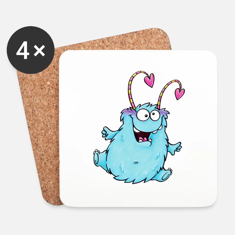 cuddly monster - Untersetzer (4er-Set) - Weiß