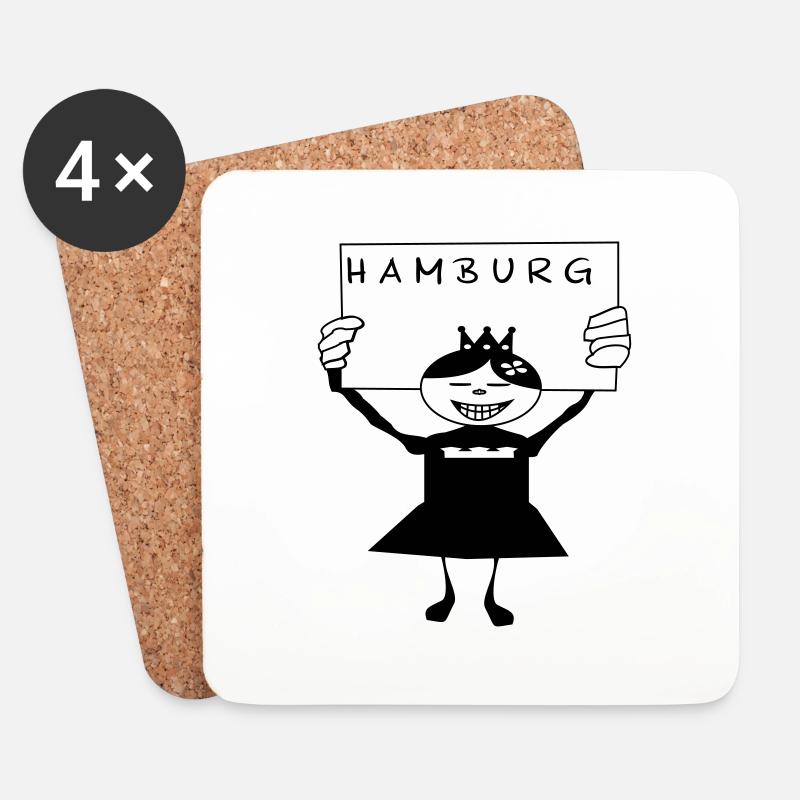 Hamburg - Untersetzer (4er-Set) - Weiß