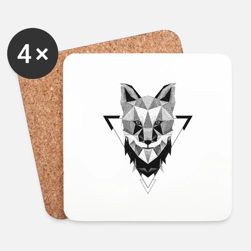 Fuchs - Untersetzer (4er-Set) - Weiß