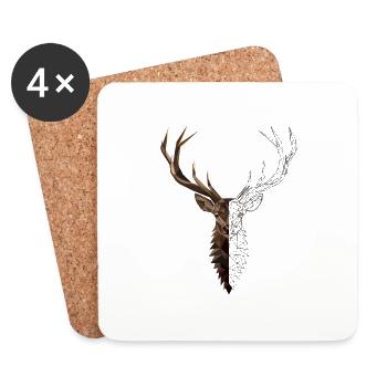 deer - Coasters (set of 4) - white - Front
