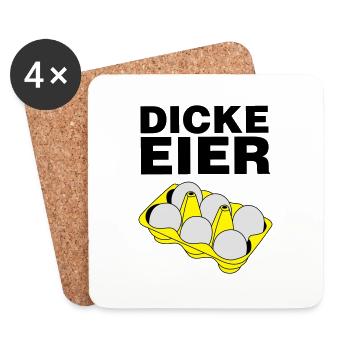 Dicke Eier - Untersetzer (4er-Set) - Weiß - Vorne