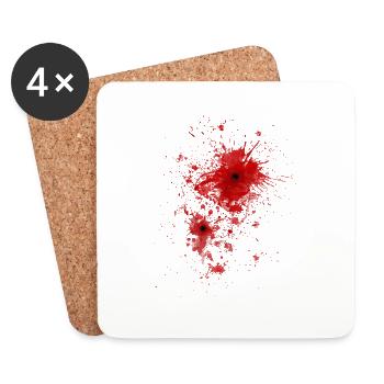 Blood spatter / bullet wound - Costume - Coasters (set of 4) - white - Front