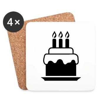 Kuchen - Untersetzer (4er-Set) - Weiß - Vorne