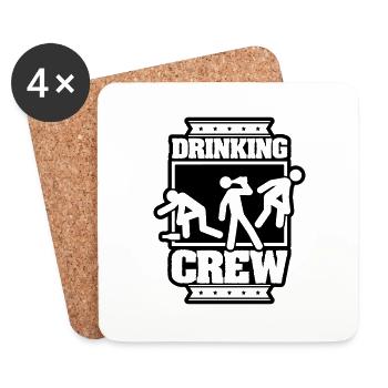 drinking_crew_fr1 - Untersetzer (4er-Set) - Weiß - Vorne