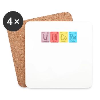 Unicorn Unicorn Periodic Table Chemistry Gift - Coasters (set of 4) - white - Front