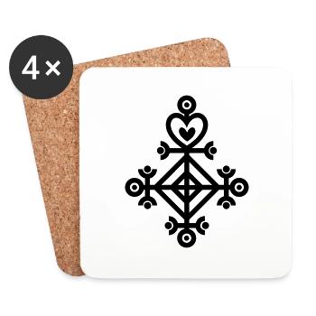 Love Charm Ástarstafur, Icelandic Rune Magic - Untersetzer (4er-Set) - Weiß - Vorne