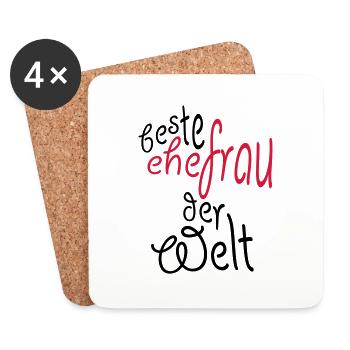 Geschenk für die beste Ehefrau der Welt - Untersetzer (4er-Set) - Weiß - Vorne