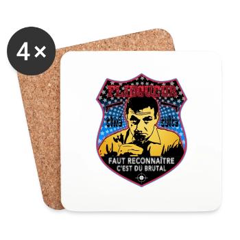 flingueur faut reconnaître lino ventura - Dessous de verre (lot de 4) - blanc - Devant
