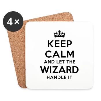 keep calm let wizard handle it - Coasters (set of 4) - white - Front