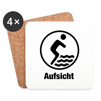 Aufsicht III Bademeister - Untersetzer (4er-Set) - Weiß - Vorne