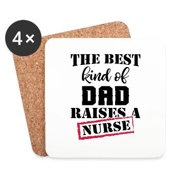 The Best Dad Raises A Nurse - Untersetzer (4er-Set) - Weiß - Vorne