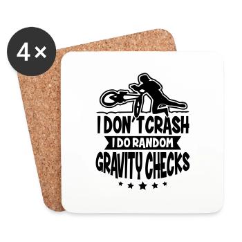 MTB Biker Dont Crash Do Gravity - Untersetzer (4er-Set) - Weiß - Vorne