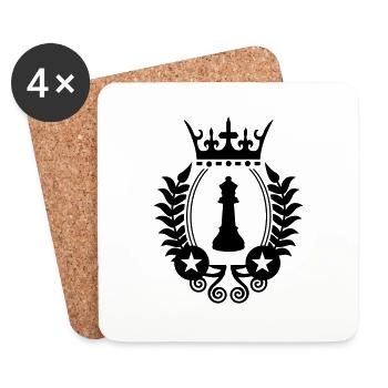dame_schach_symbol - Dessous de verre (lot de 4) - blanc - Devant