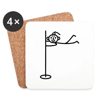 Pole dance Frau - Untersetzer (4er-Set) - Weiß - Vorne