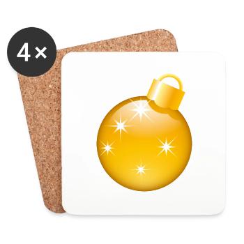 Smiley Christmas bauble - Coasters (set of 4) - white - Front