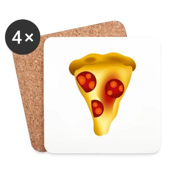 Smiley Pizza - Untersetzer (4er-Set) - Weiß - Vorne