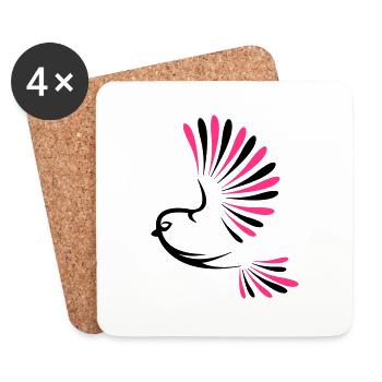 bird_2 - Dessous de verre (lot de 4) - blanc - Devant