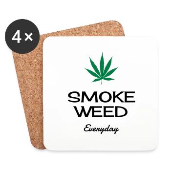 Cannabis - Reggae - Music - Weed - Marijuana - Fun - Coasters (set of 4) - white - Front
