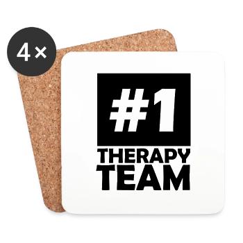 number one therapy team - Coasters (set of 4) - white - Front